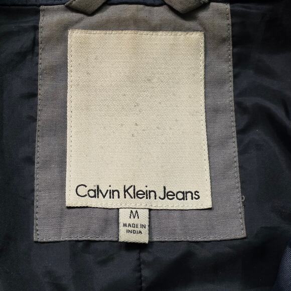Calvin Klein Jeans Jacket Men’s Medium Blue Nylon Zip Front Casual - Picture 3 of 10